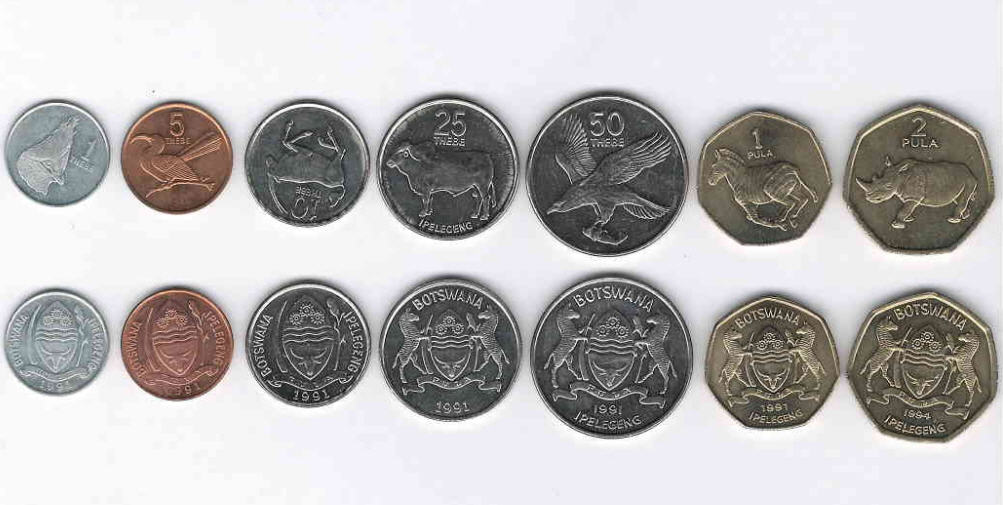 Botswana 7 Coins 1991